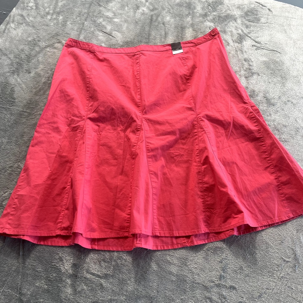 Venezia Lane Bryant Pink Coral Paneled Midi Skirt 18 Side Zip Stretch Flare